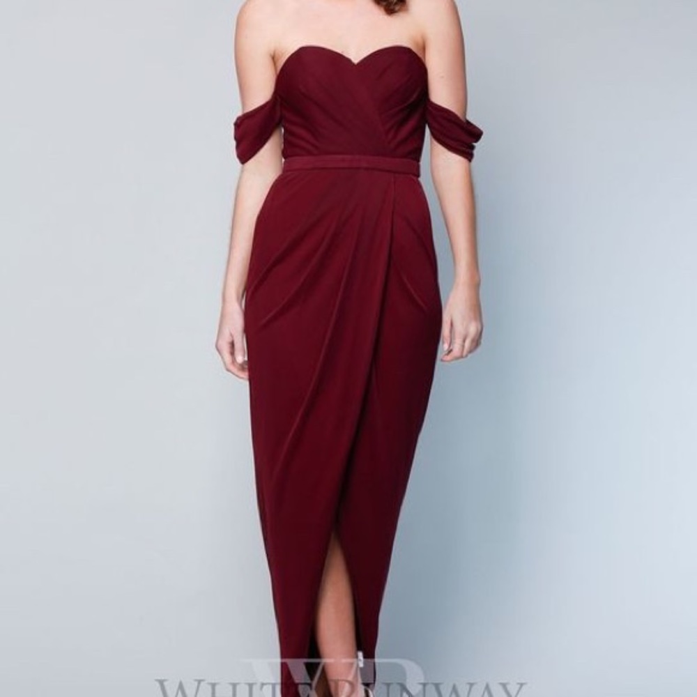 Gigi ruched dress by White Runway - dark red
